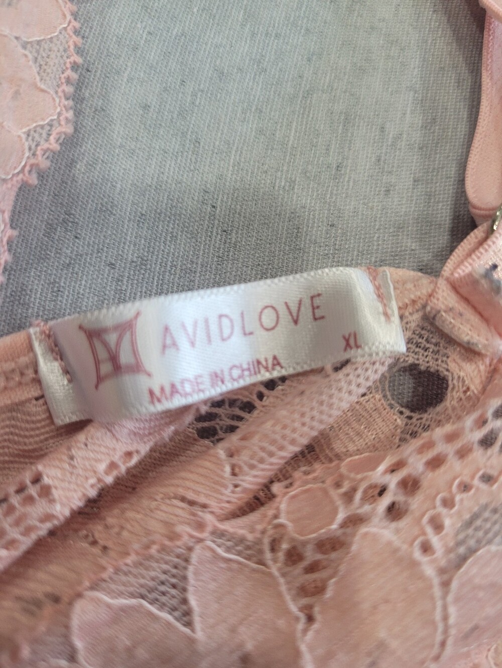 Avidlove pink sheer lace babydoll chemise nightgown. Size XL - Picture 6 of 6